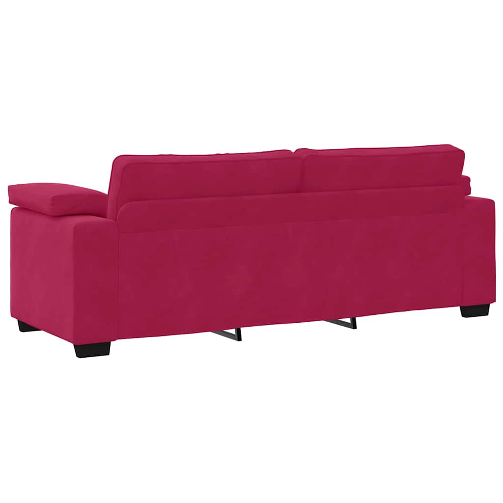 vidaXL Sofa 3-osobowa, kolorze czerwonego wina, 220x77x82 cm, aksamit