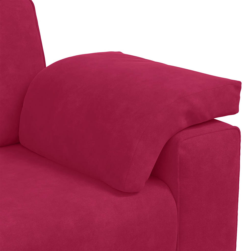 vidaXL Sofa 3-osobowa, kolorze czerwonego wina, 220x77x82 cm, aksamit