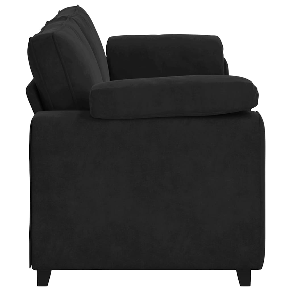 vidaXL Sofa 3-osobowa, czarny, 220x77x82 cm, tapicerowana aksamitem