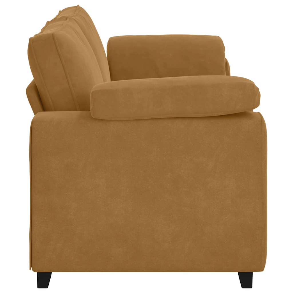 vidaXL Sofa 3-osobowa, brązowa, 220x77x82 cm, aksamit