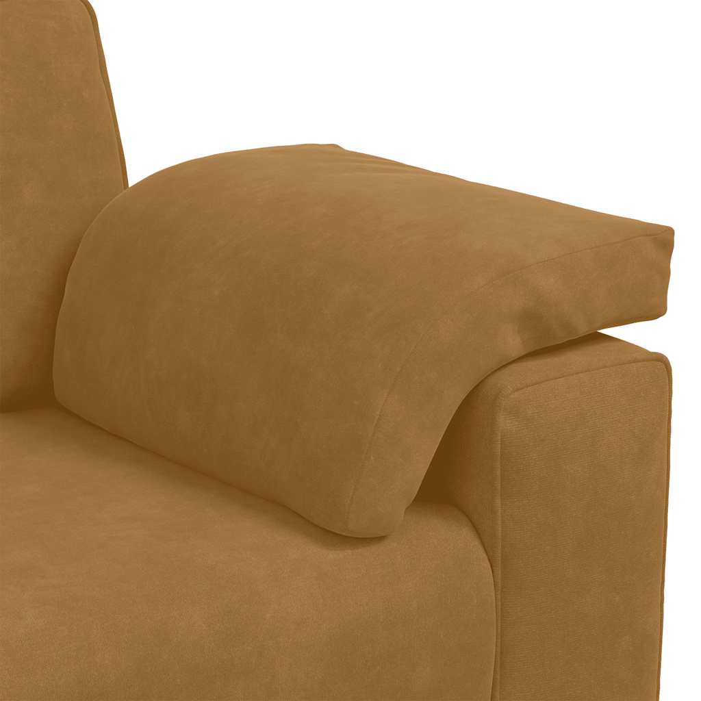 vidaXL Sofa 3-osobowa, brązowa, 220x77x82 cm, aksamit