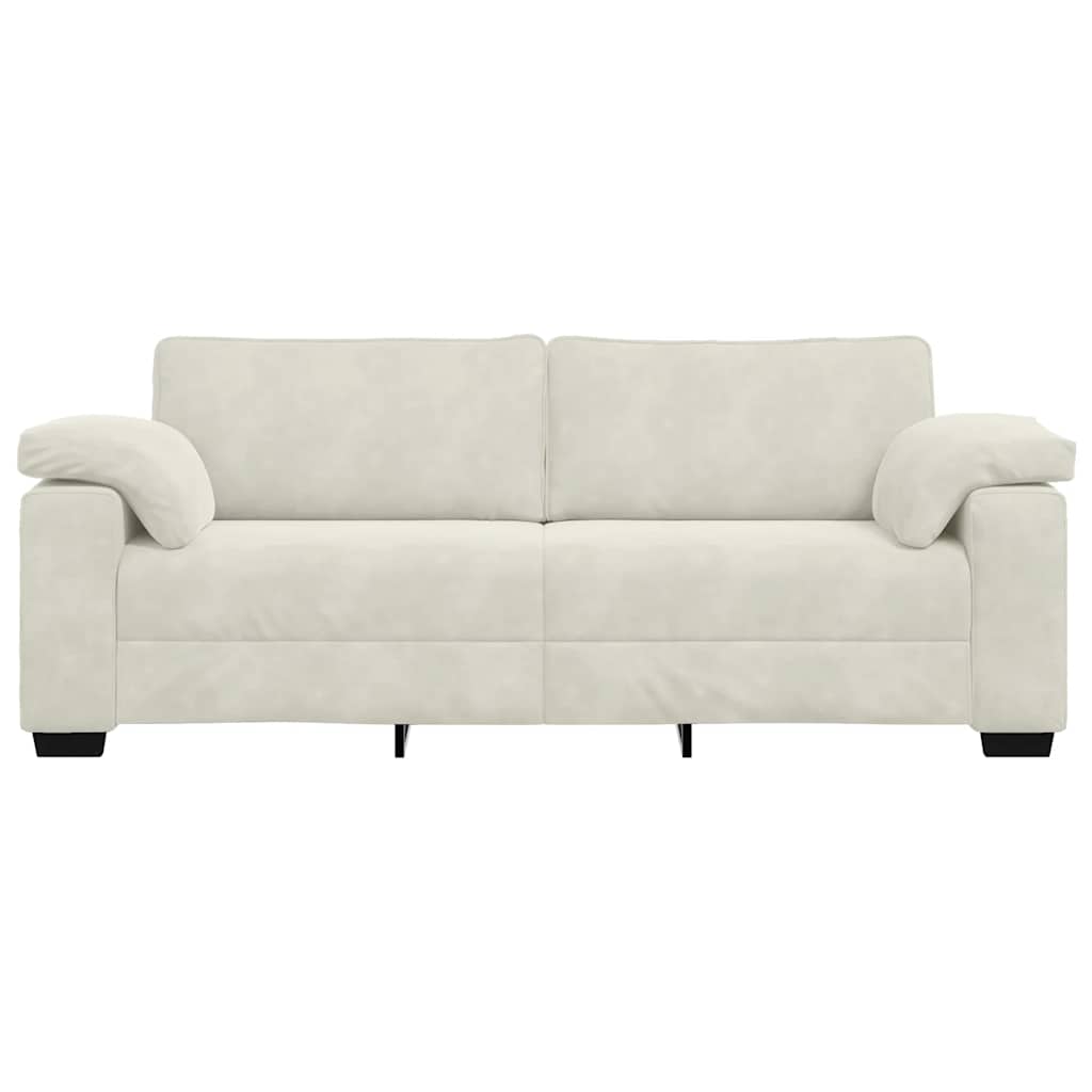 vidaXL Sofa 3-osobowa, kremowa, 220x77x82 cm, aksamit