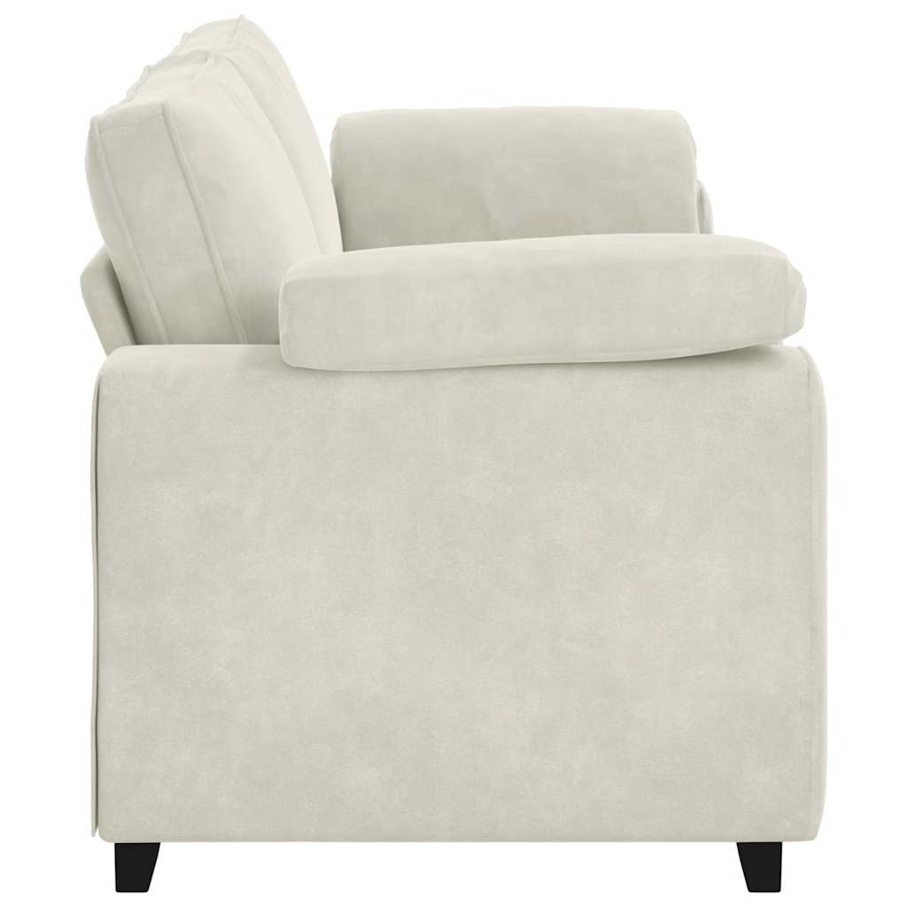 vidaXL Sofa 3-osobowa, kremowa, 220x77x82 cm, aksamit