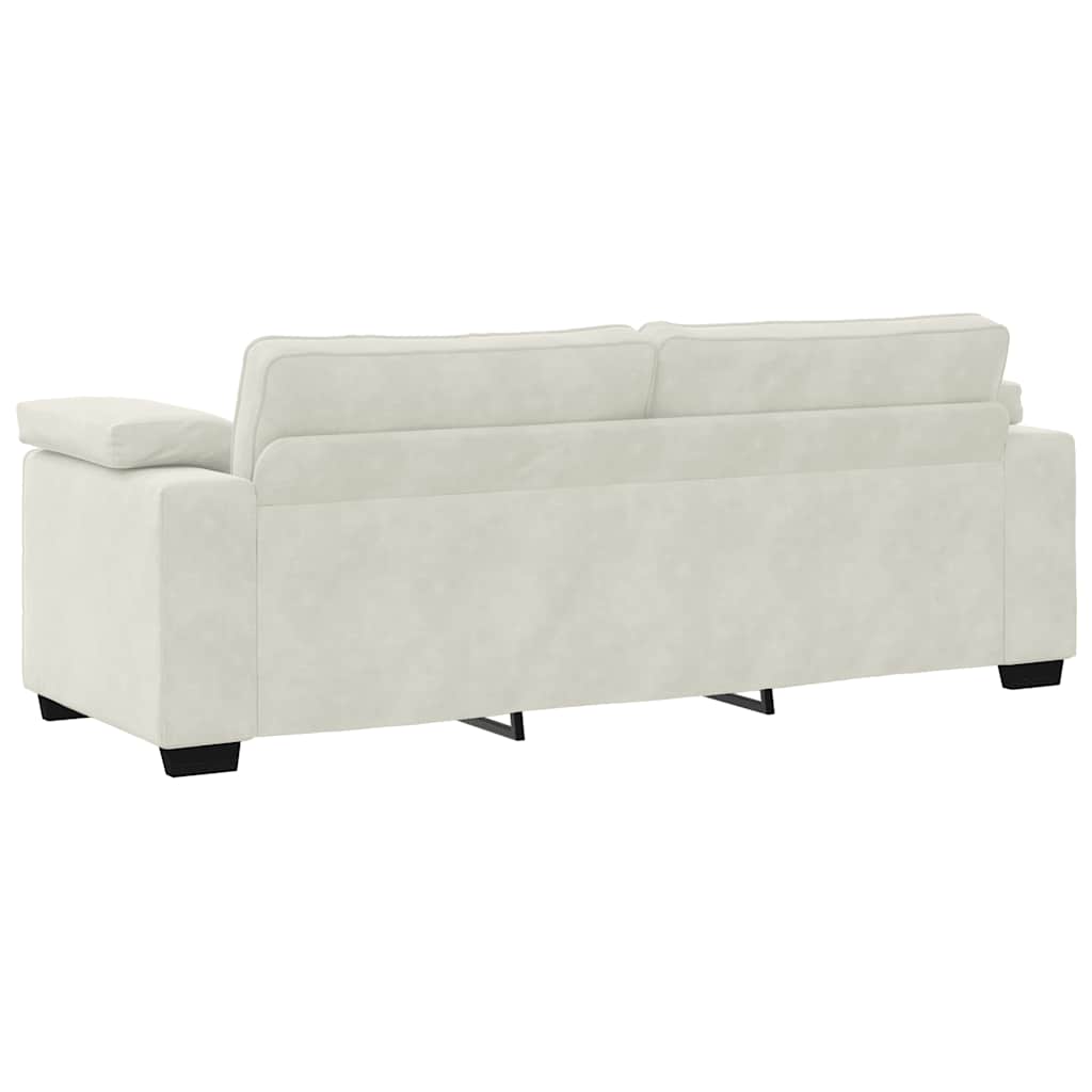 vidaXL Sofa 3-osobowa, kremowa, 220x77x82 cm, aksamit