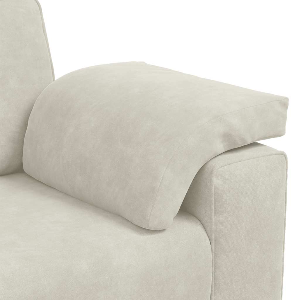 vidaXL Sofa 3-osobowa, kremowa, 220x77x82 cm, aksamit