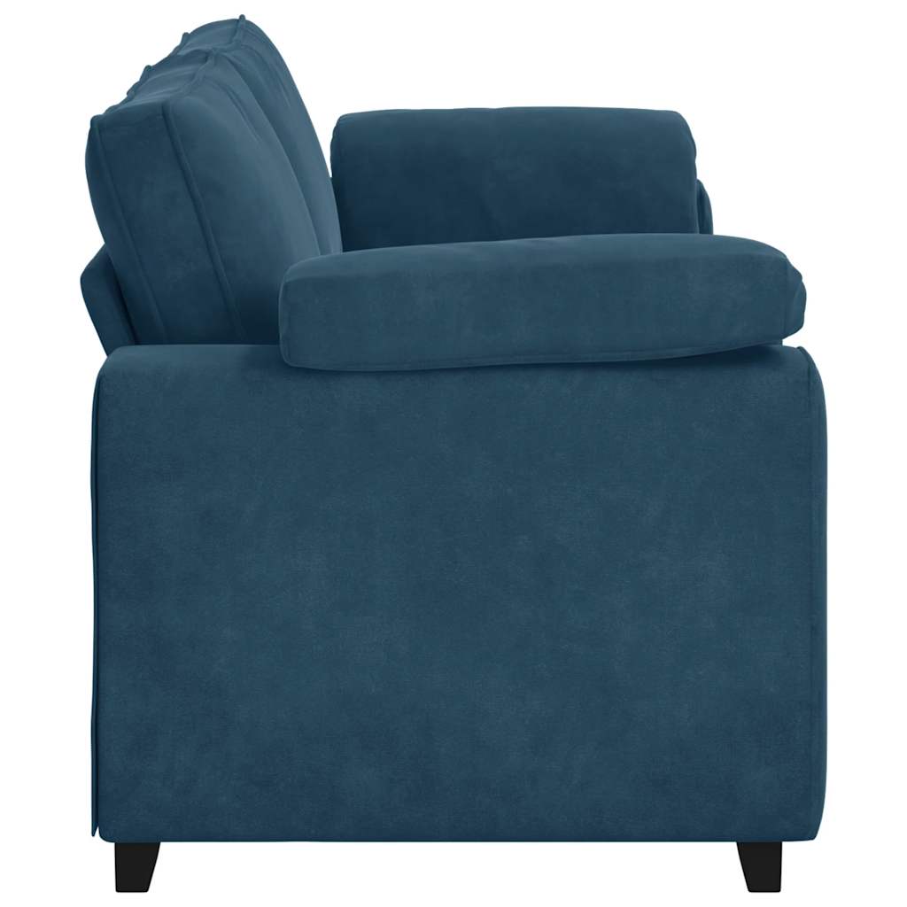 vidaXL Sofa 3-osobowa, niebieska 220x77x82 cm, aksamit