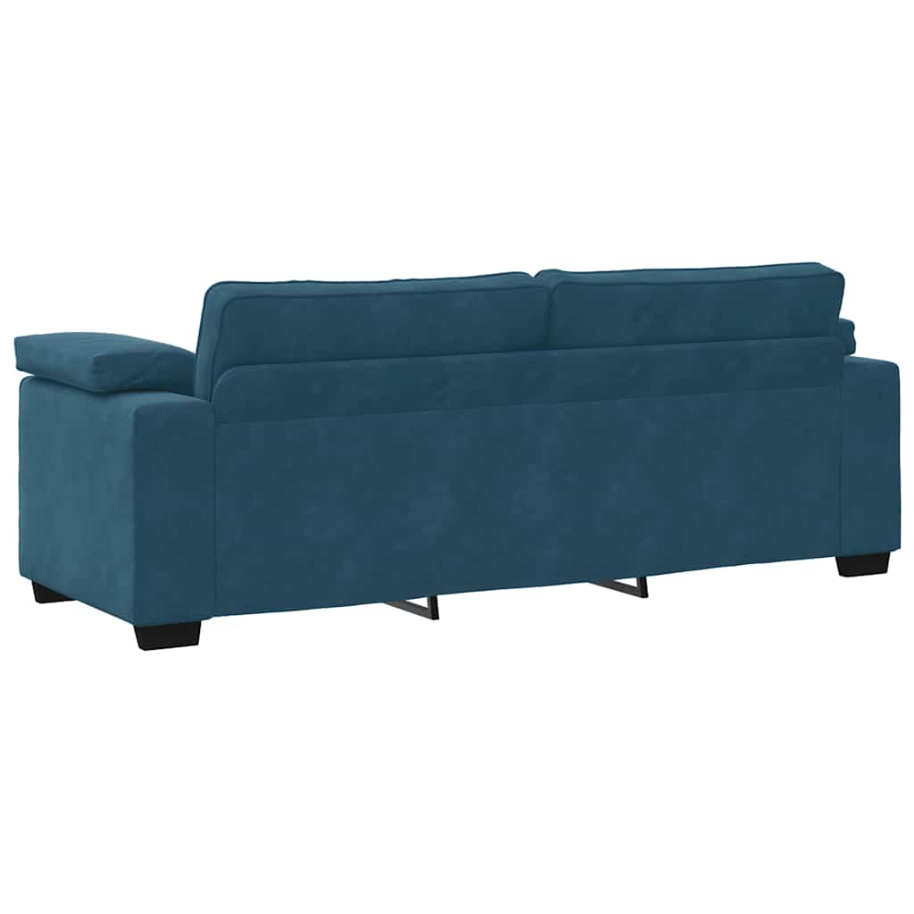 vidaXL Sofa 3-osobowa, niebieska 220x77x82 cm, aksamit