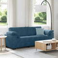 vidaXL Sofa 3-osobowa, niebieska 220x77x82 cm, aksamit