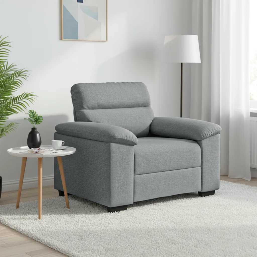vidaXL Sofa Fotel Jasnoszary 100x81x84 cm Tkanina
