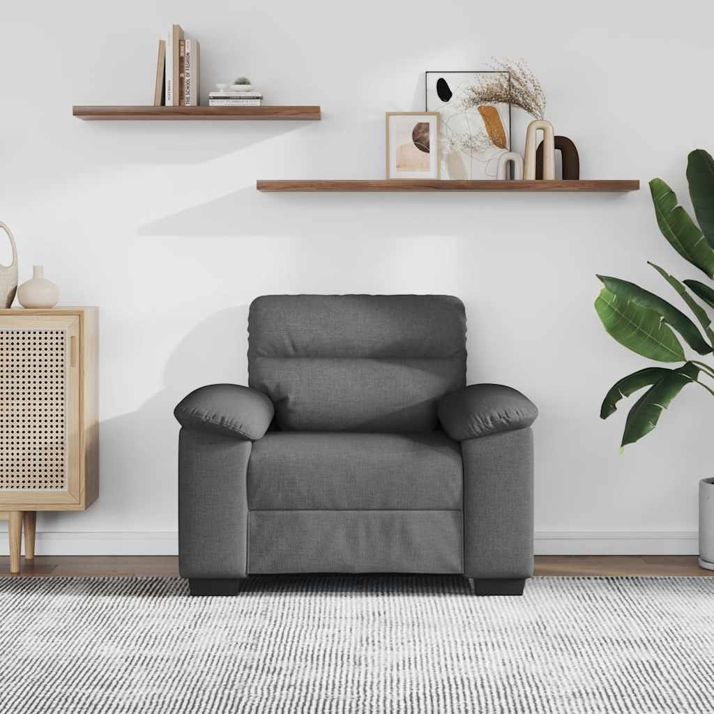 vidaXL Sofa Fotel Ciemnoszary 100x81x84 cm Tkanina