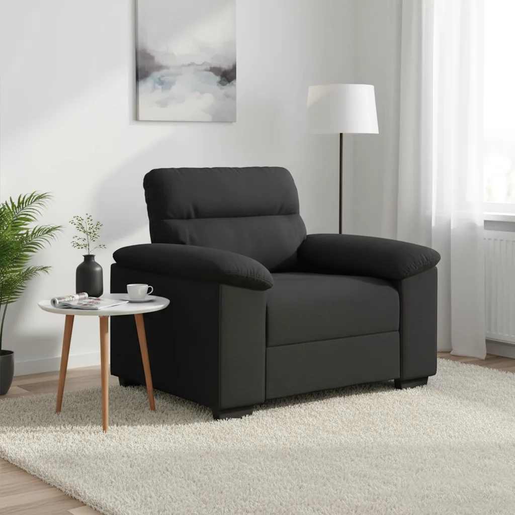 vidaXL Sofa Fotel Czarny 100x81x84 cm Tkanina