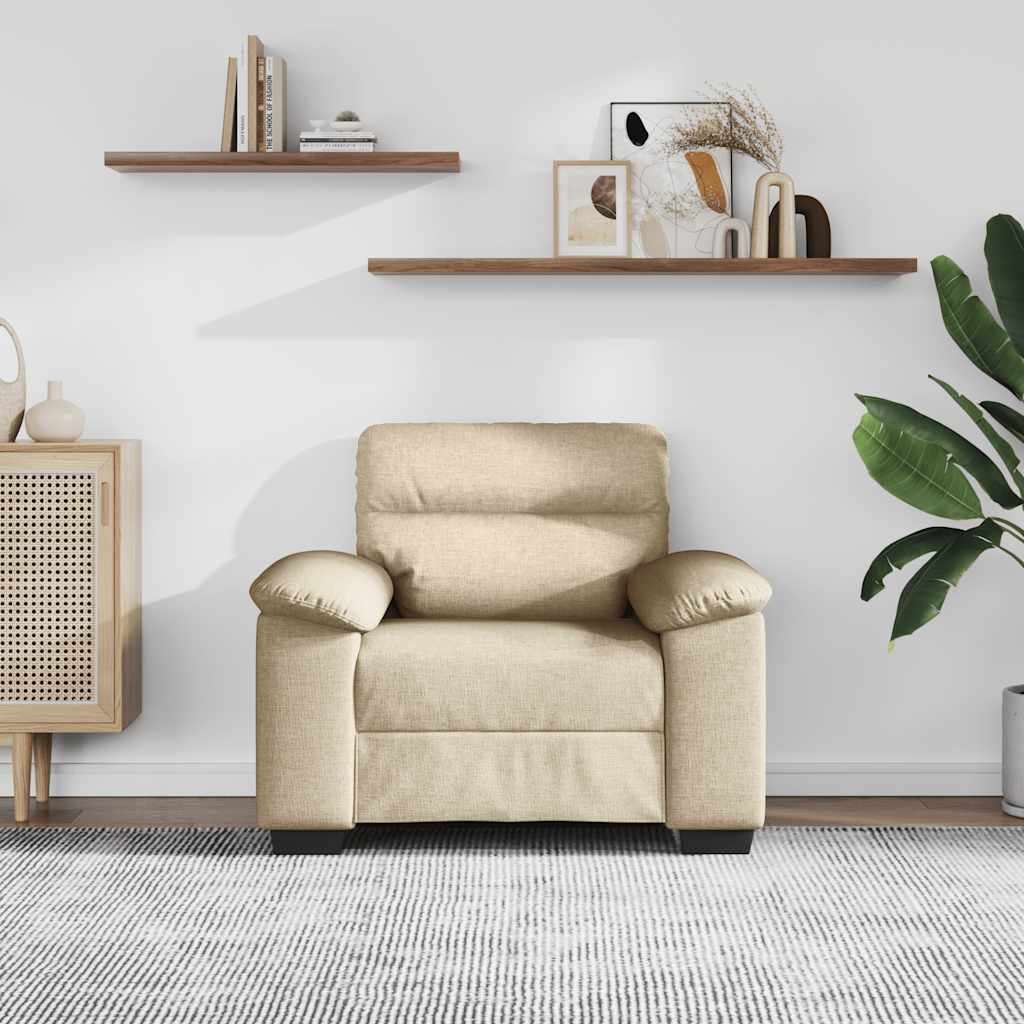 vidaXL Sofa Fotel Kremowy 100x81x84 cm Tkanina
