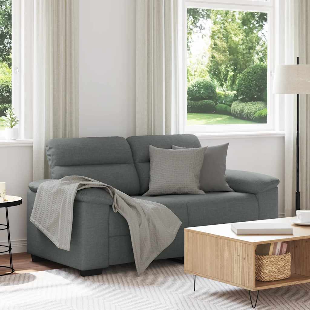 vidaXL Sofa 2-osobowa Ciemnoszara 160x81x84 cm Tkanina