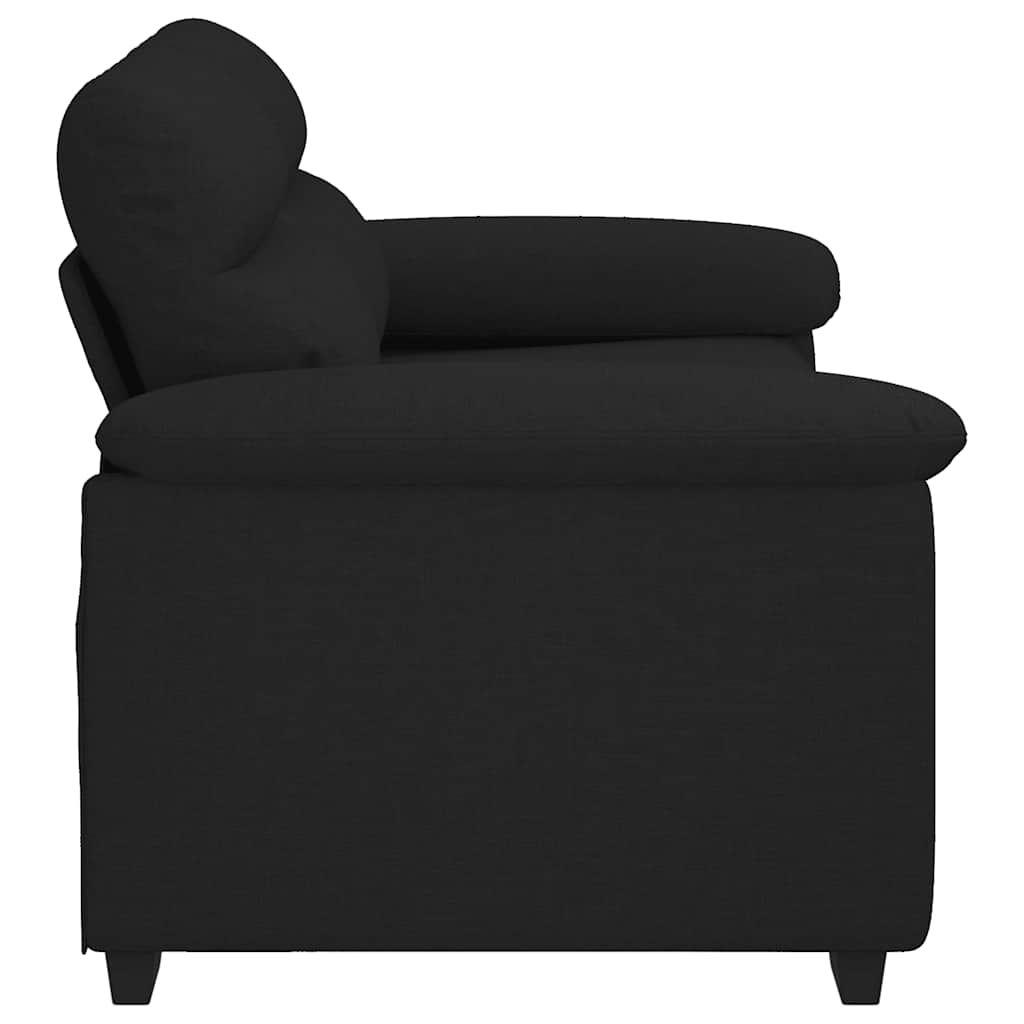 vidaXL Sofa 2-osobowa Czarna 160x81x84 cm Tkanina