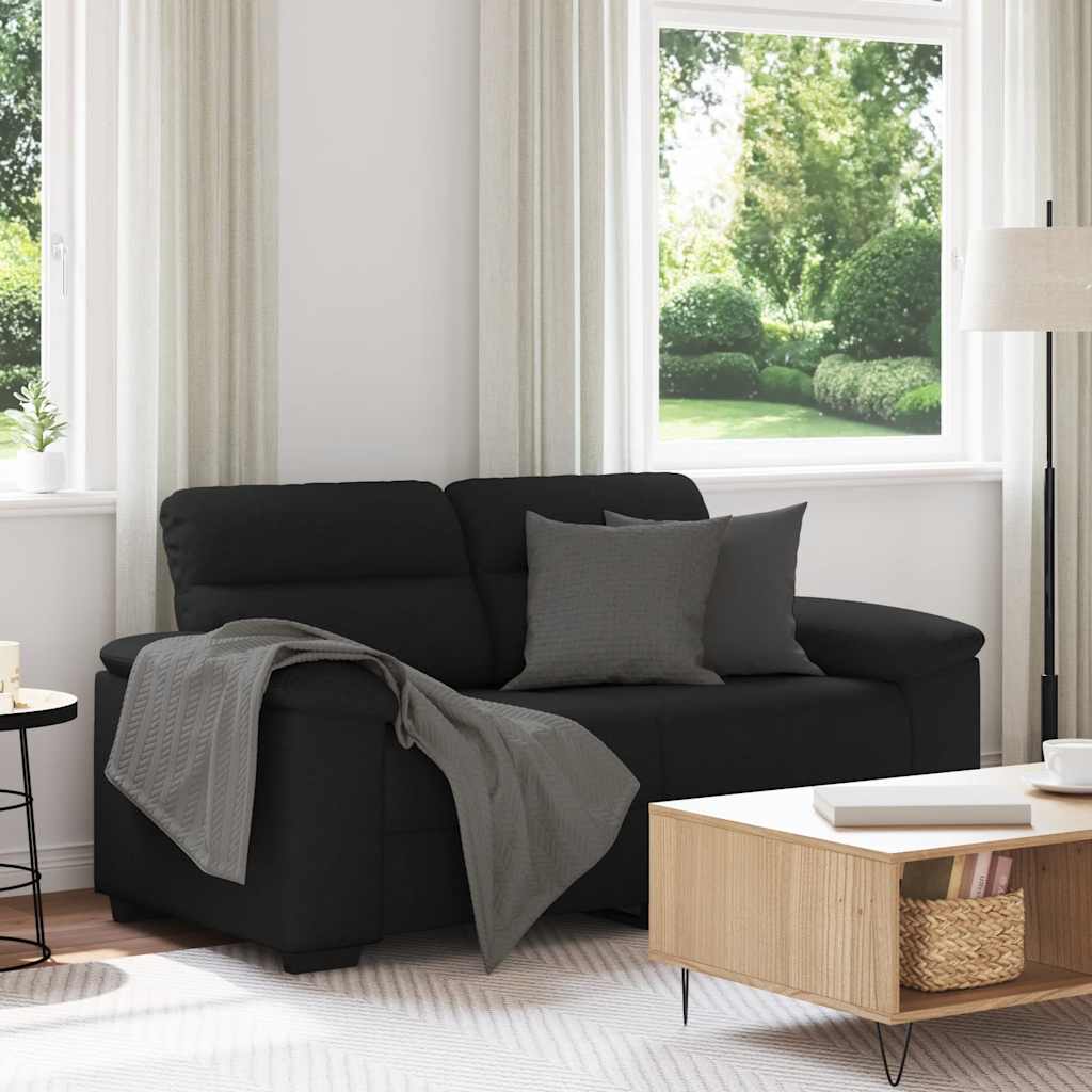 vidaXL Sofa 2-osobowa Czarna 160x81x84 cm Tkanina