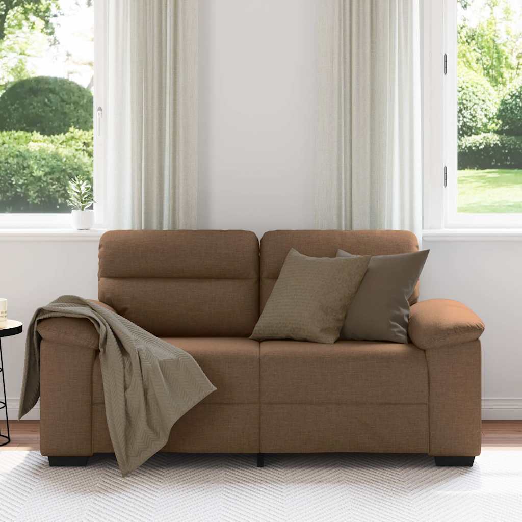vidaXL Sofa 2-osobowa brązowa 160x81x84 cm tkanina