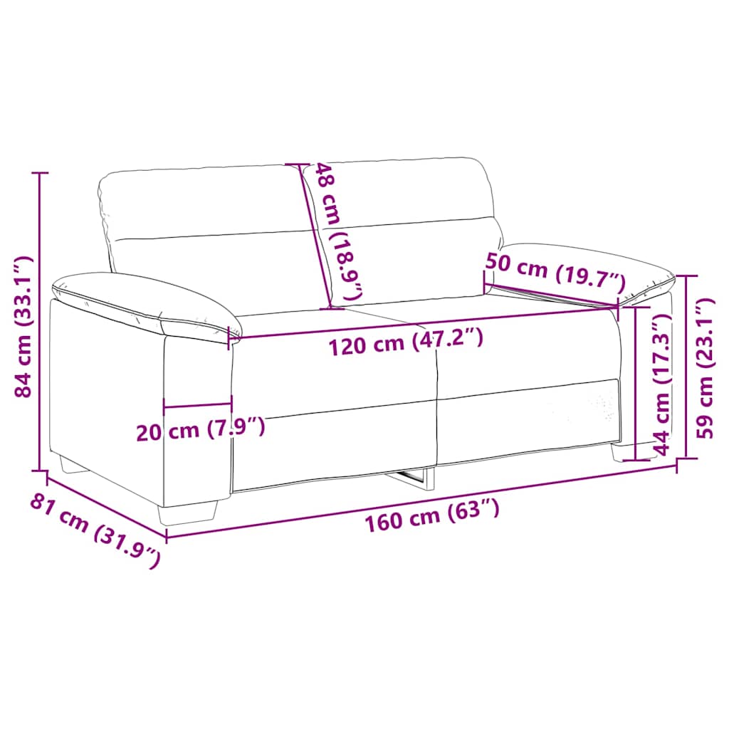 vidaXL Sofa 2-osobowa Ciemnozielona 160x81x84 cm Tkanina
