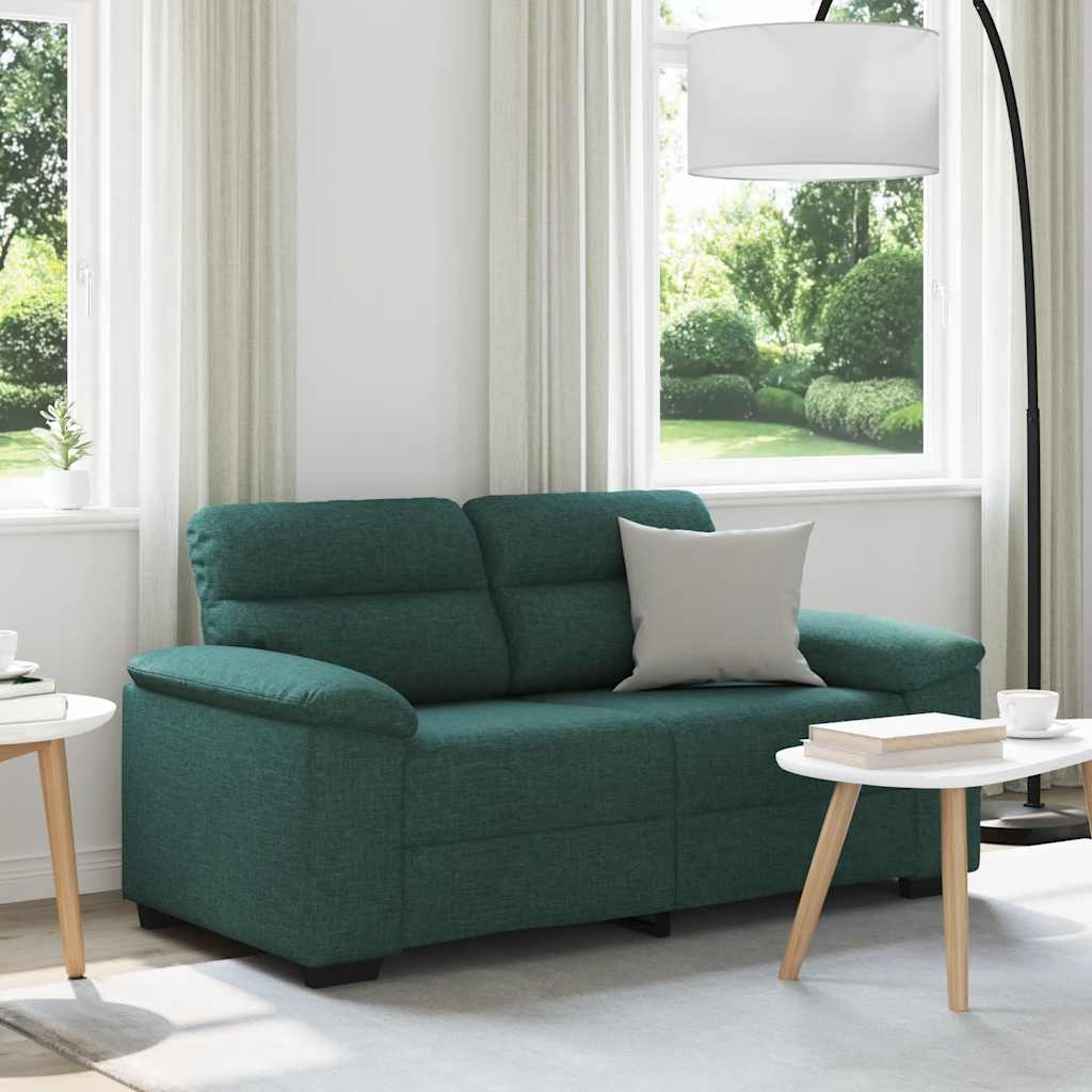 vidaXL Sofa 2-osobowa Ciemnozielona 160x81x84 cm Tkanina