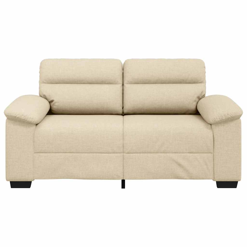 vidaXL Sofa 2-osobowa kremowa 160x81x84 cm Tkanina