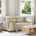 vidaXL Sofa 2-osobowa kremowa 160x81x84 cm Tkanina