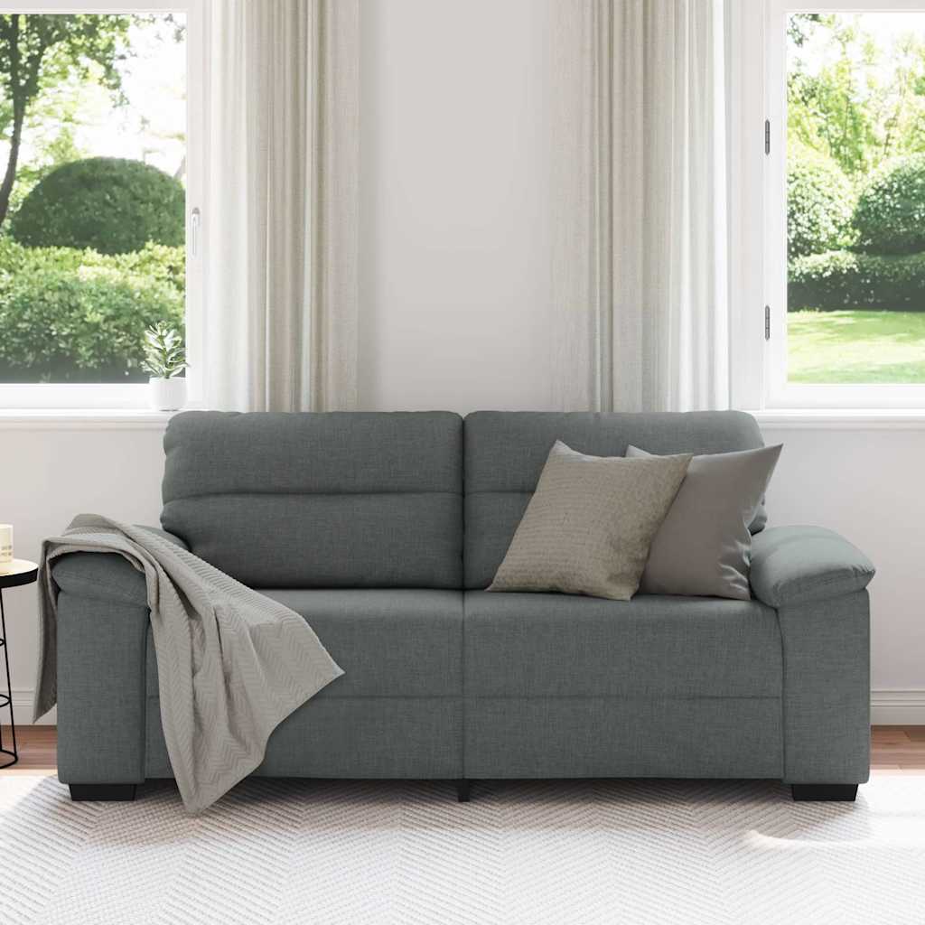 vidaXL Sofa 2-osobowa, ciemnoszara, 180x81x84 cm, tapicerowana tkaniną