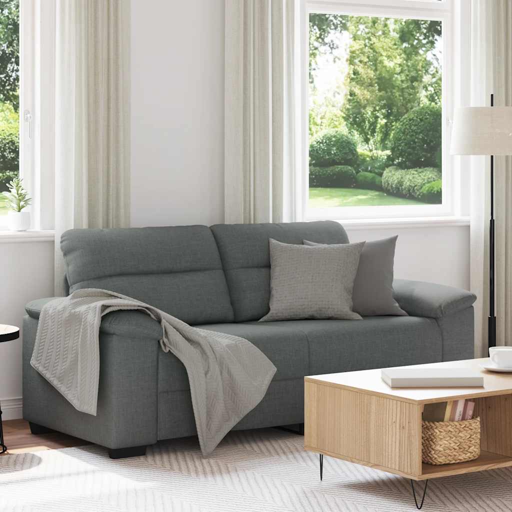 vidaXL Sofa 2-osobowa, ciemnoszara, 180x81x84 cm, tapicerowana tkaniną