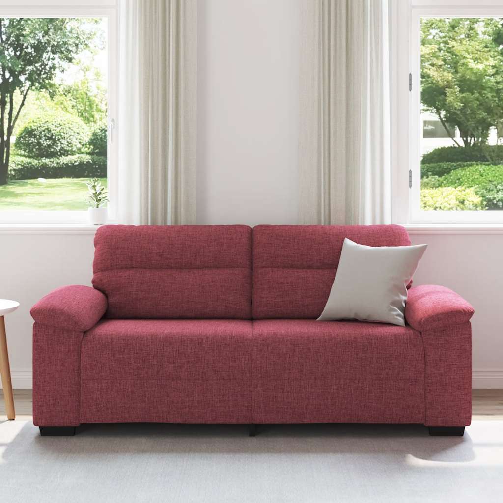 vidaXL Sofa 2-osobowa, winna czerwień, 180x81x84 cm, tkaniną