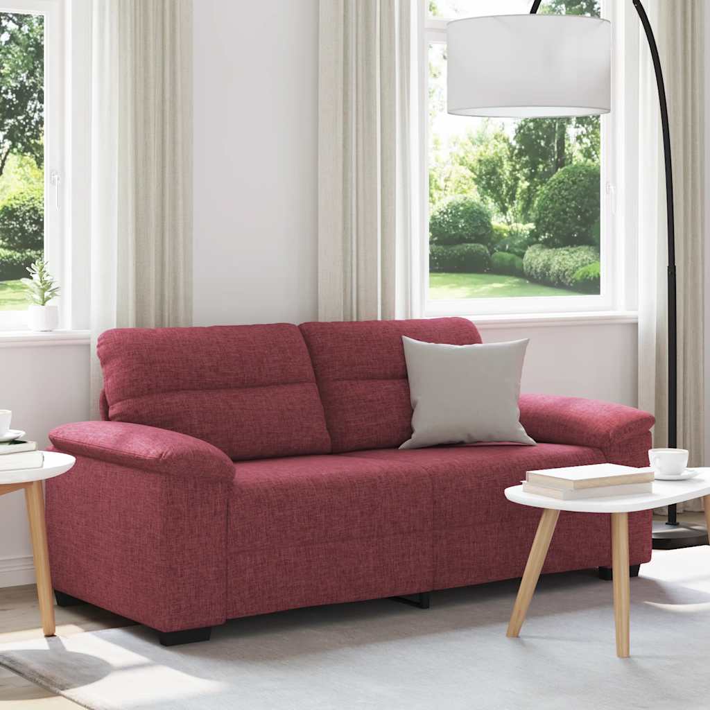 vidaXL Sofa 2-osobowa, winna czerwień, 180x81x84 cm, tkaniną