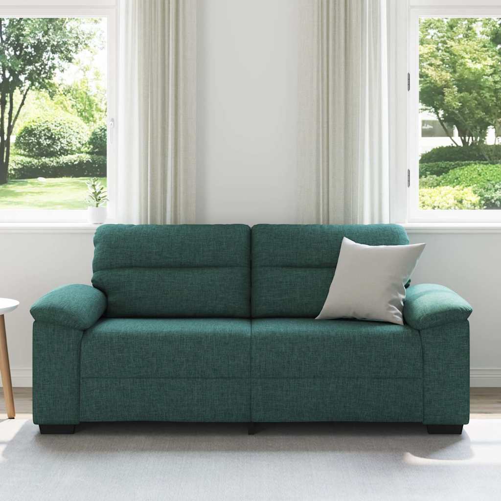 vidaXL Sofa 2-osobowa, ciemnozielona, 180x81x84 cm, tkaniną