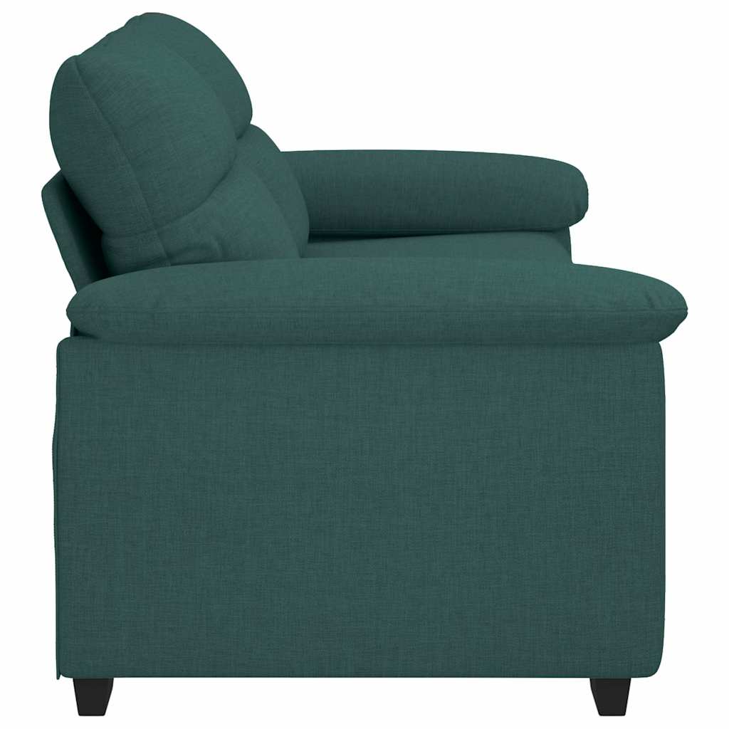 vidaXL Sofa 2-osobowa, ciemnozielona, 180x81x84 cm, tkaniną