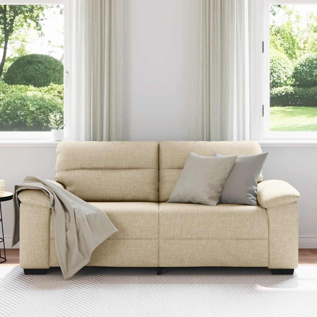 vidaXL Sofa 2-osobowa, kremowa, 180x81x84 cm, tkaniną