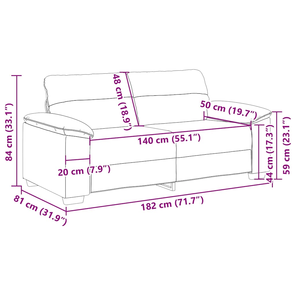 vidaXL Sofa 2-osobowa, 180x81x84 cm, pościel