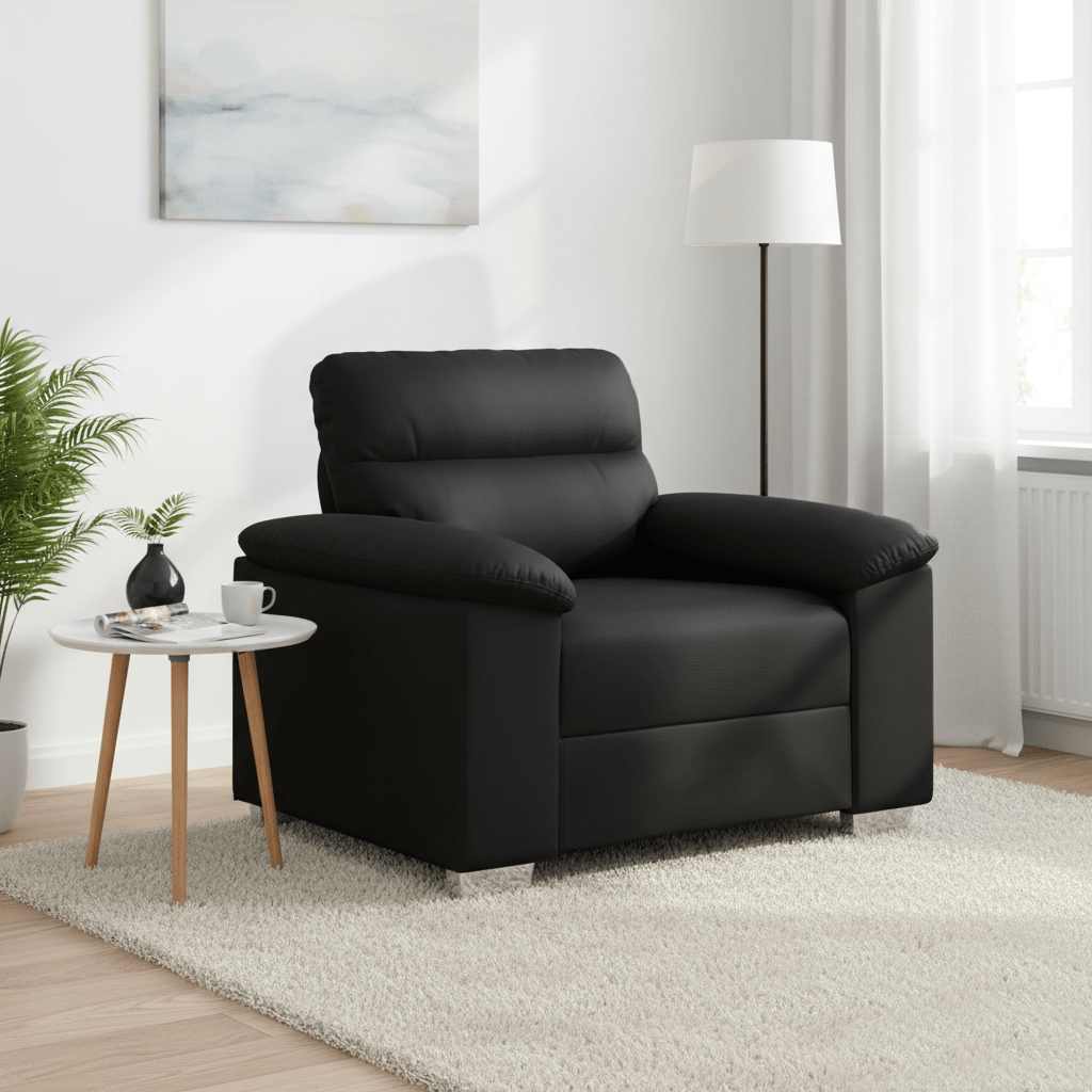 vidaXL Fotel, czarny, 100x81x84 cm, obity sztuczną skórą
