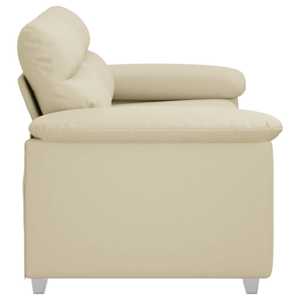 vidaXL Sofa 2-osobowa kremowa 160x81x84 cm ze skóry ekologicznej