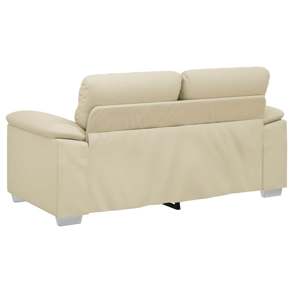 vidaXL Sofa 2-osobowa kremowa 160x81x84 cm ze skóry ekologicznej