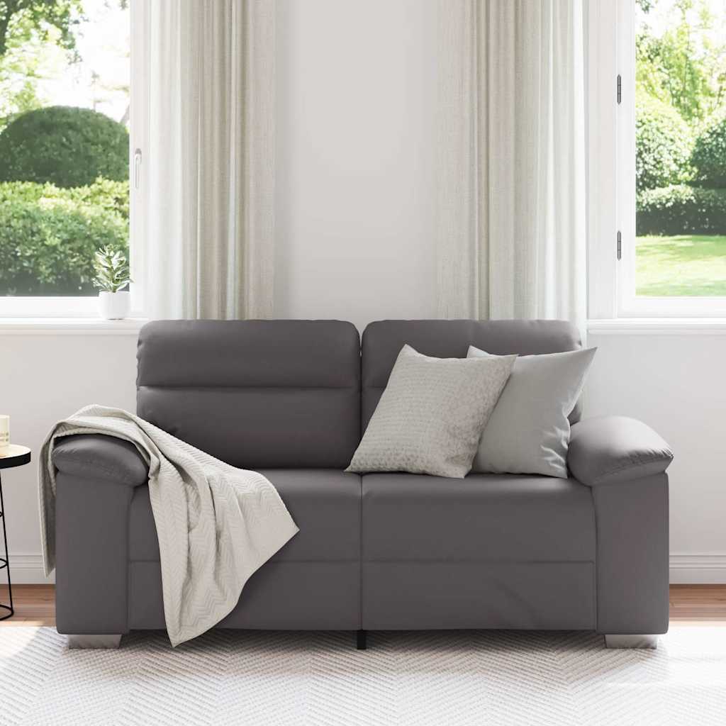 vidaXL Sofa 2-osobowa szara 160x81x84 cm skóra ekologiczna