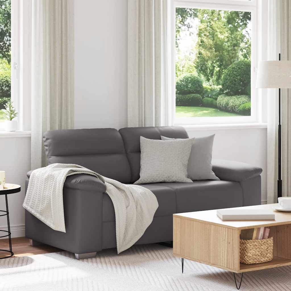 vidaXL Sofa 2-osobowa szara 160x81x84 cm skóra ekologiczna