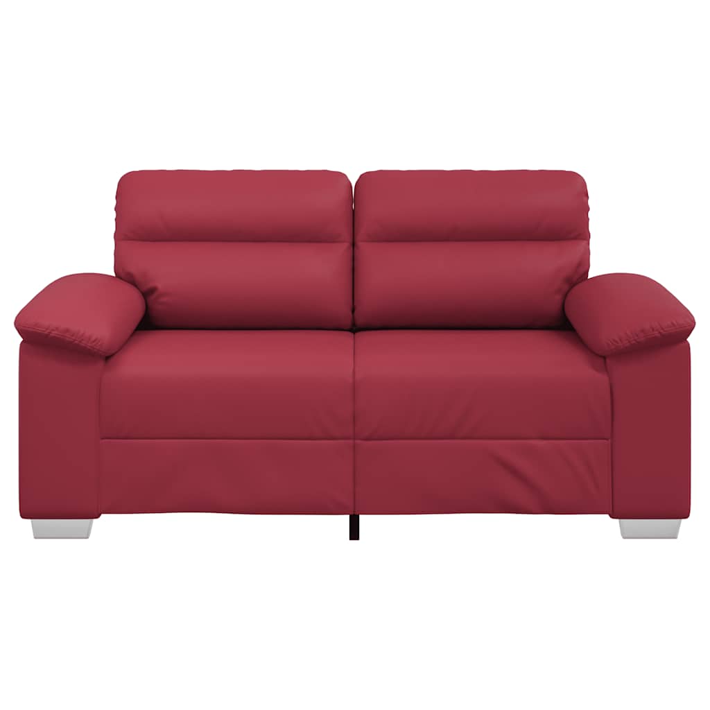 vidaXL Sofa 2-osobowa w kolorze czerwonego wina 160x81x84 cm, skóra ekologiczna