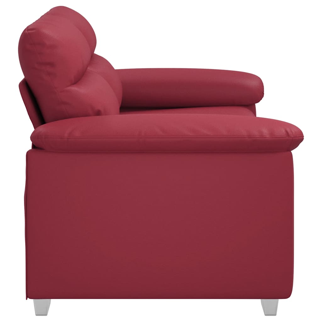 vidaXL Sofa 2-osobowa w kolorze czerwonego wina 160x81x84 cm, skóra ekologiczna