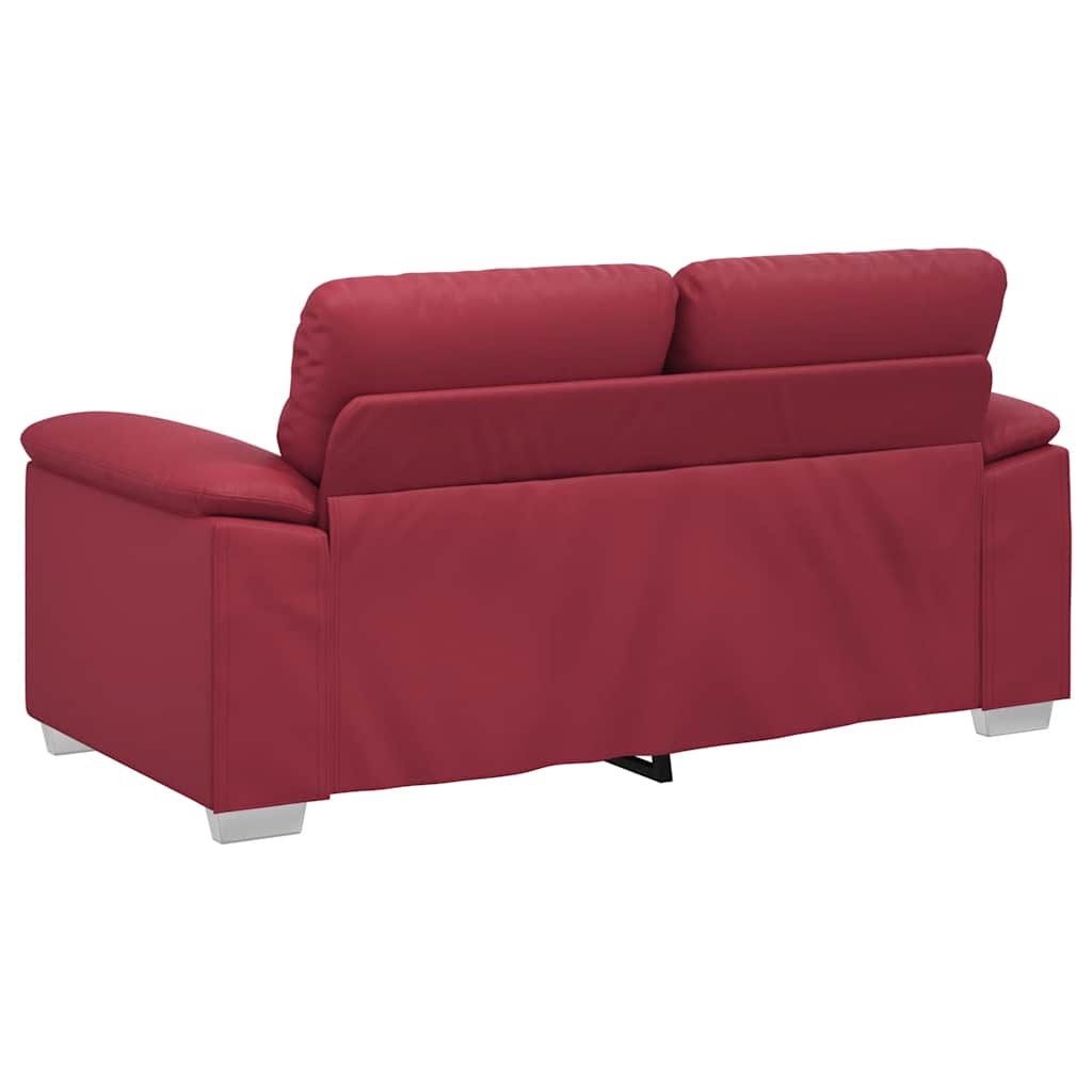 vidaXL Sofa 2-osobowa w kolorze czerwonego wina 160x81x84 cm, skóra ekologiczna