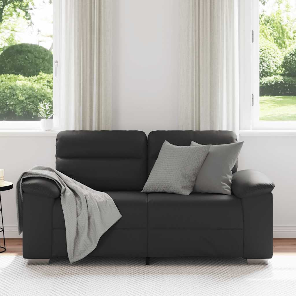 vidaXL Sofa 2-osobowa czarna 160x81x84 cm ze skóry ekologicznej