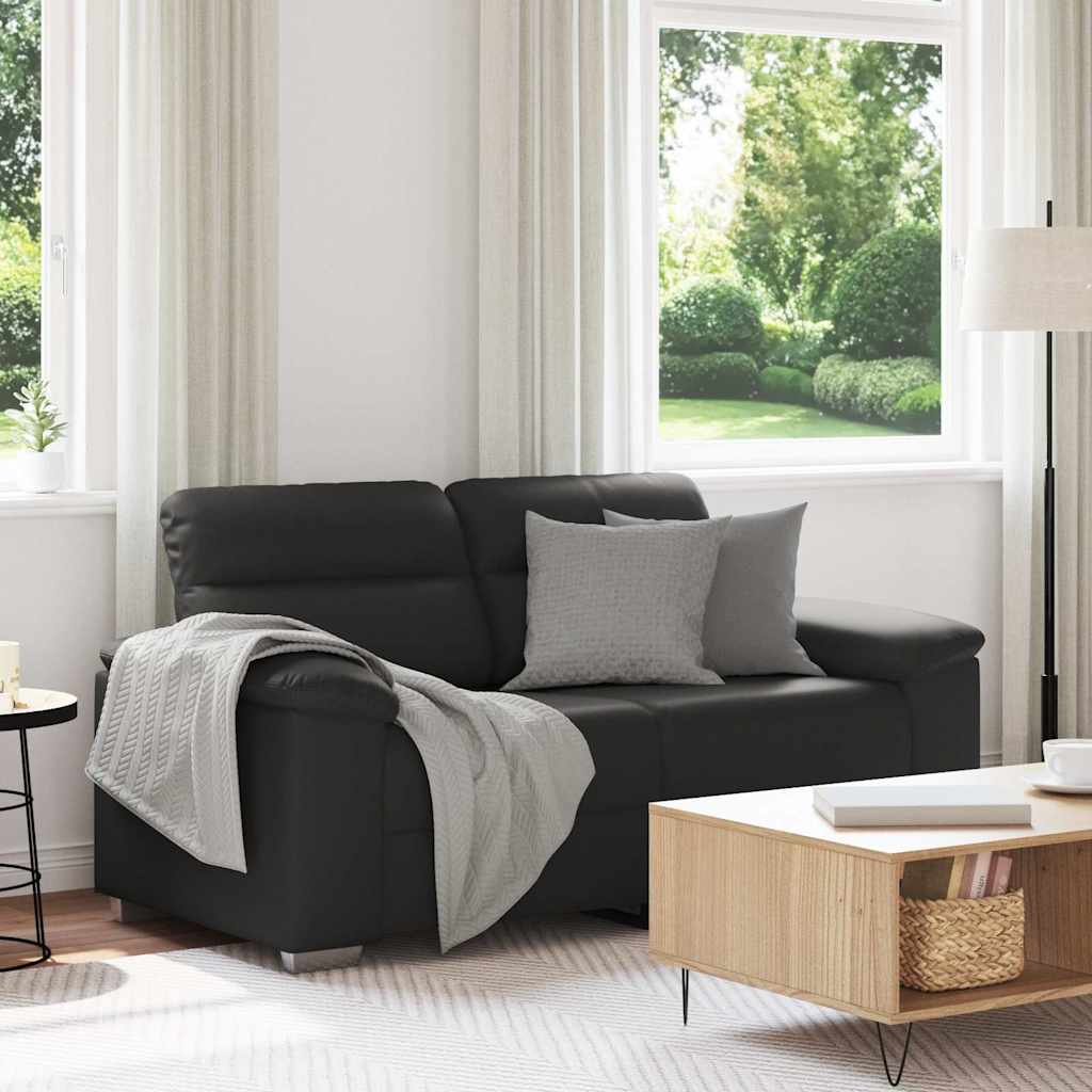 vidaXL Sofa 2-osobowa czarna 160x81x84 cm ze skóry ekologicznej