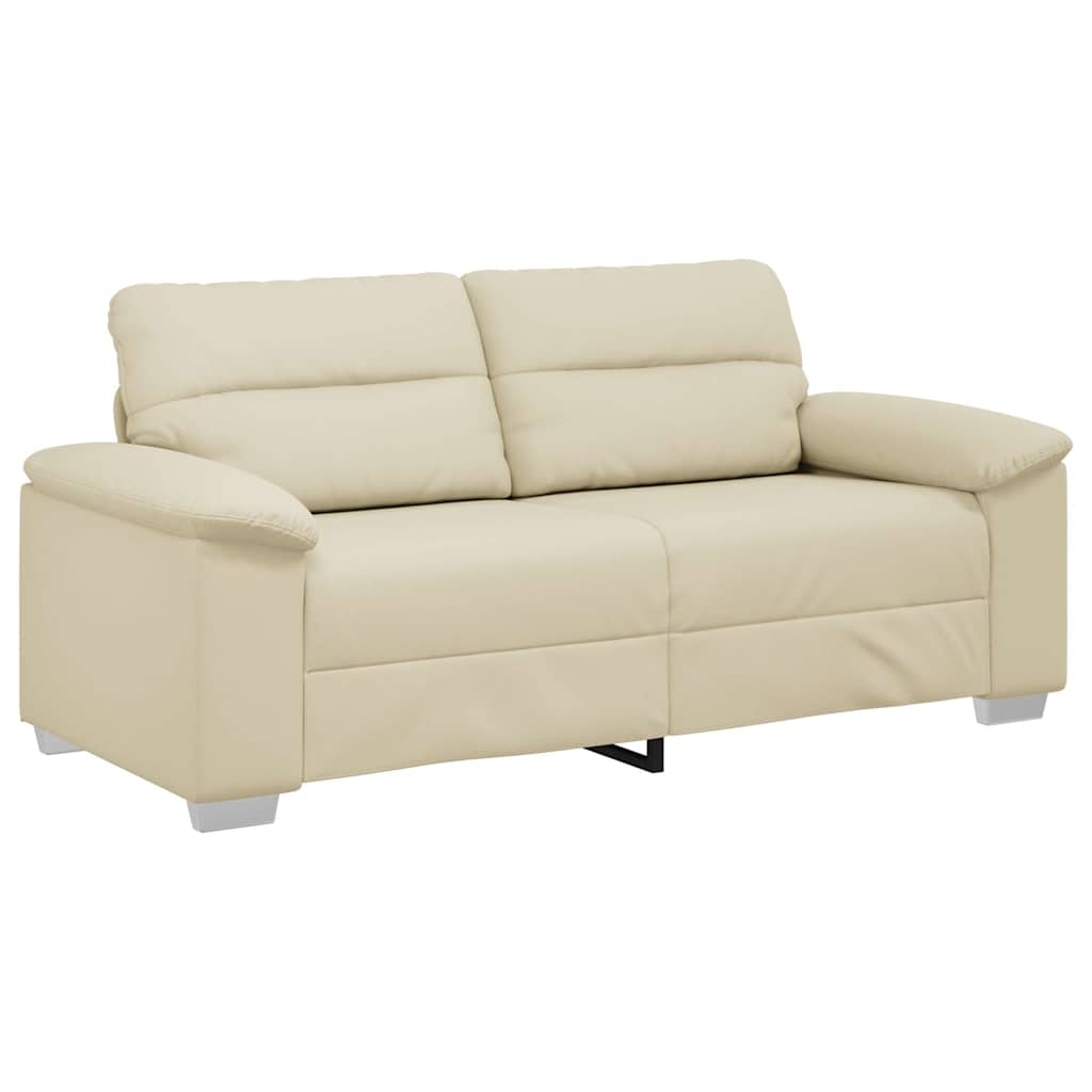 vidaXL Sofa 2-osobowa kremowa 180x81x84 cm ze skóry ekologicznej