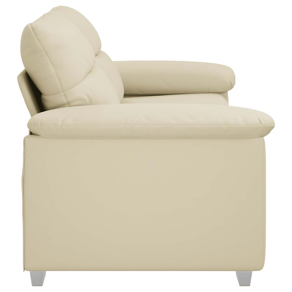 vidaXL Sofa 2-osobowa kremowa 180x81x84 cm ze skóry ekologicznej