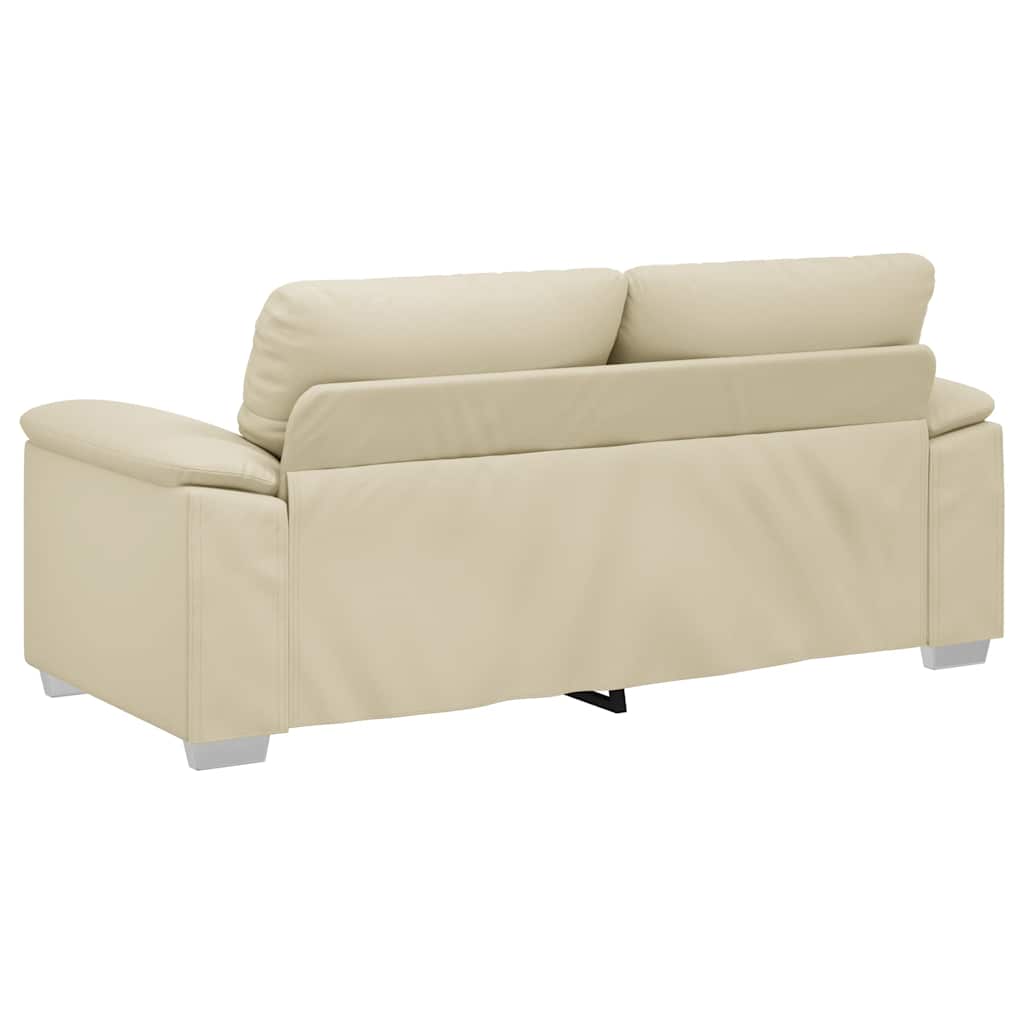 vidaXL Sofa 2-osobowa kremowa 180x81x84 cm ze skóry ekologicznej