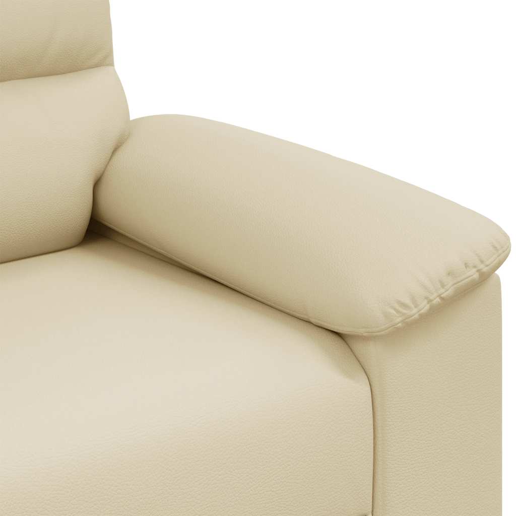 vidaXL Sofa 2-osobowa kremowa 180x81x84 cm ze skóry ekologicznej