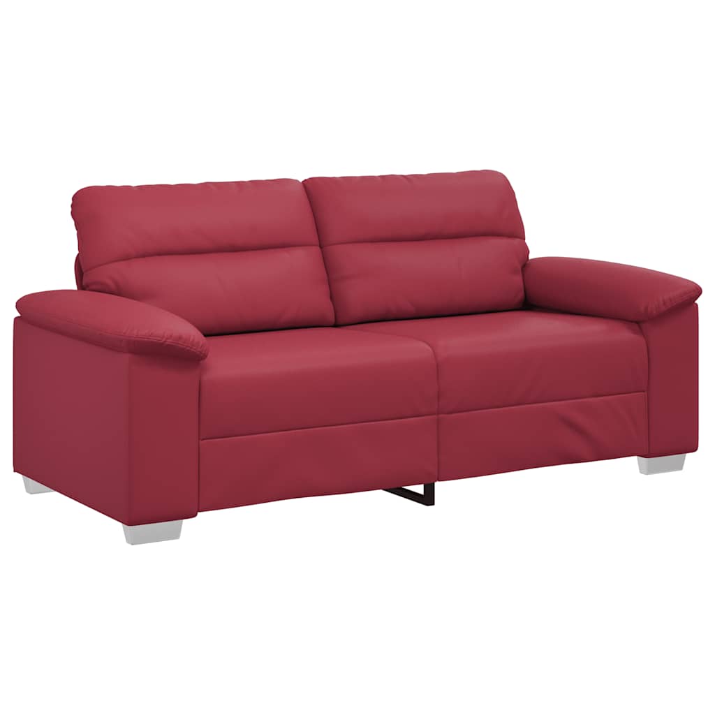 vidaXL Sofa 2-osobowa w kolorze czerwonego wina 180x81x84 cm, skóra ekologiczna