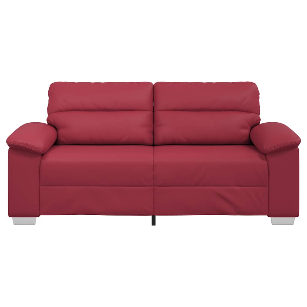 vidaXL Sofa 2-osobowa w kolorze czerwonego wina 180x81x84 cm, skóra ekologiczna