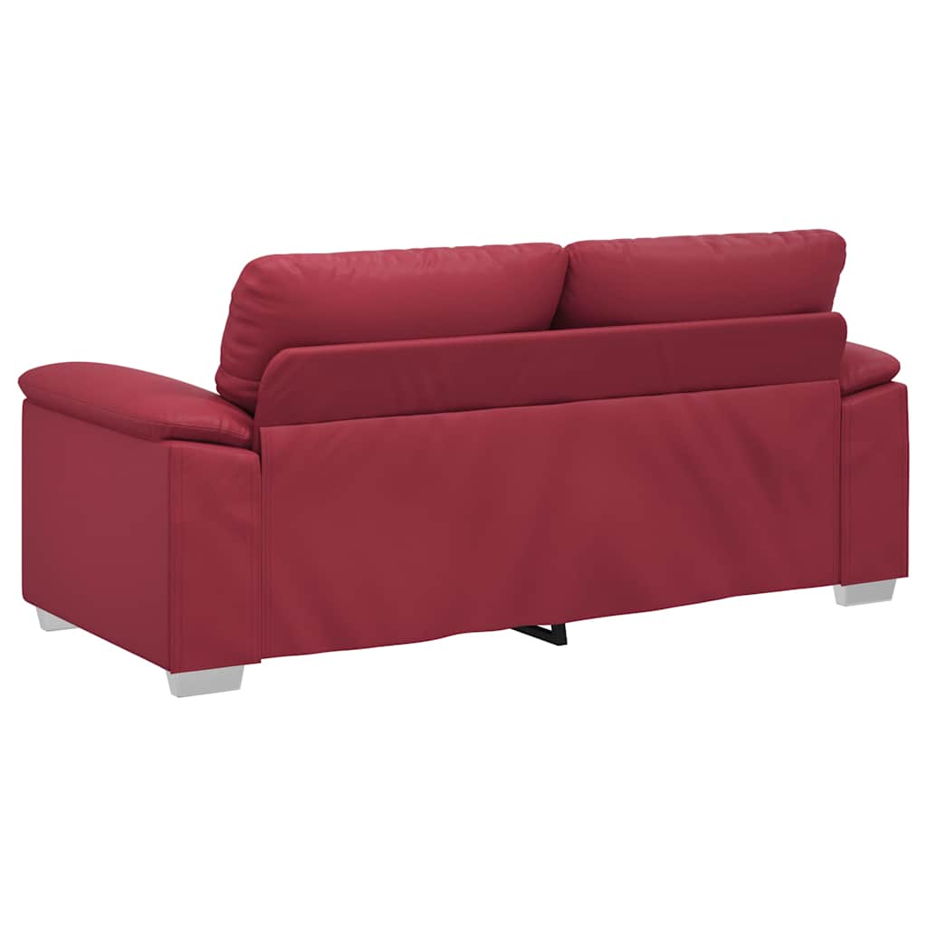 vidaXL Sofa 2-osobowa w kolorze czerwonego wina 180x81x84 cm, skóra ekologiczna