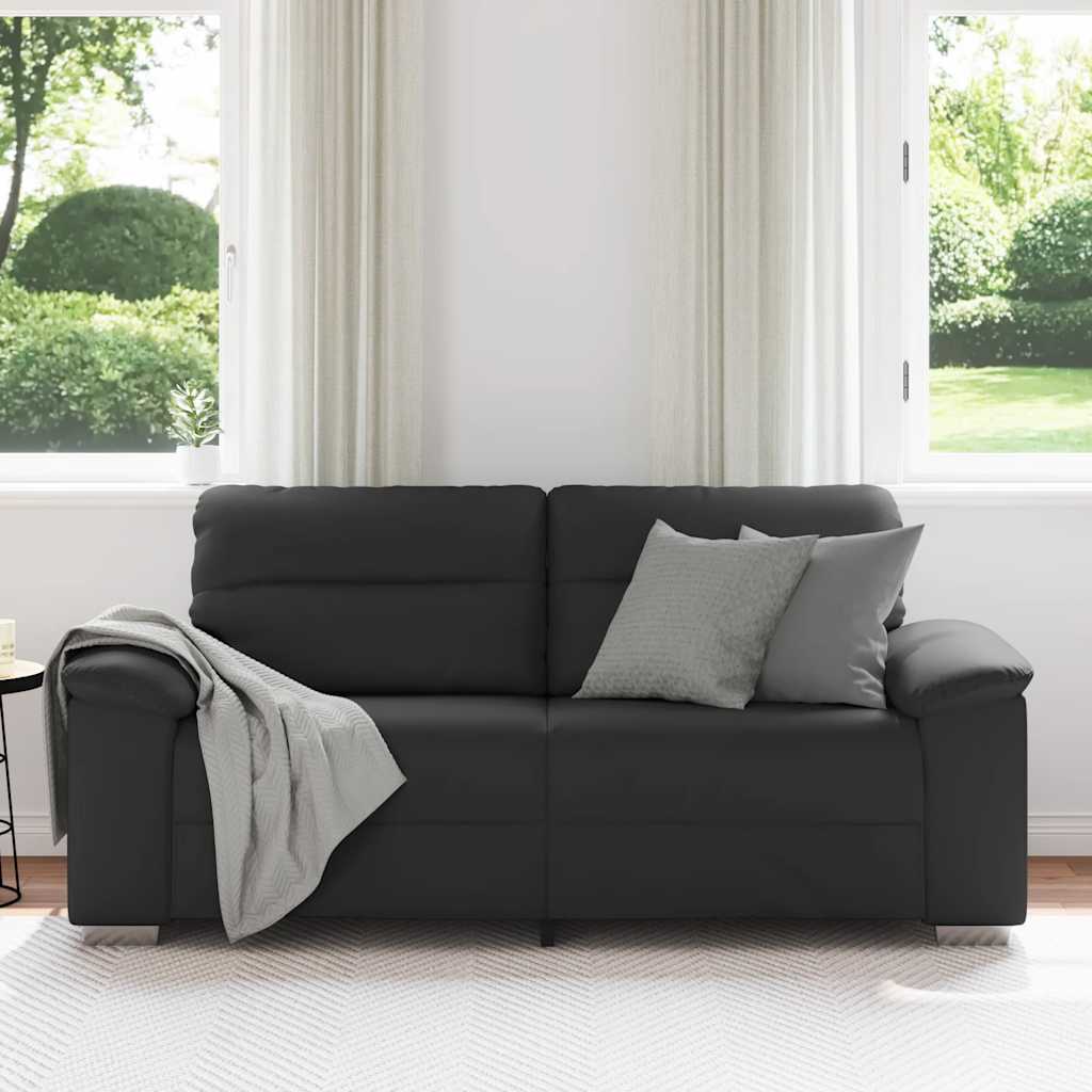 vidaXL Sofa 2-osobowa czarna 180x81x84 cm ze skóry ekologicznej